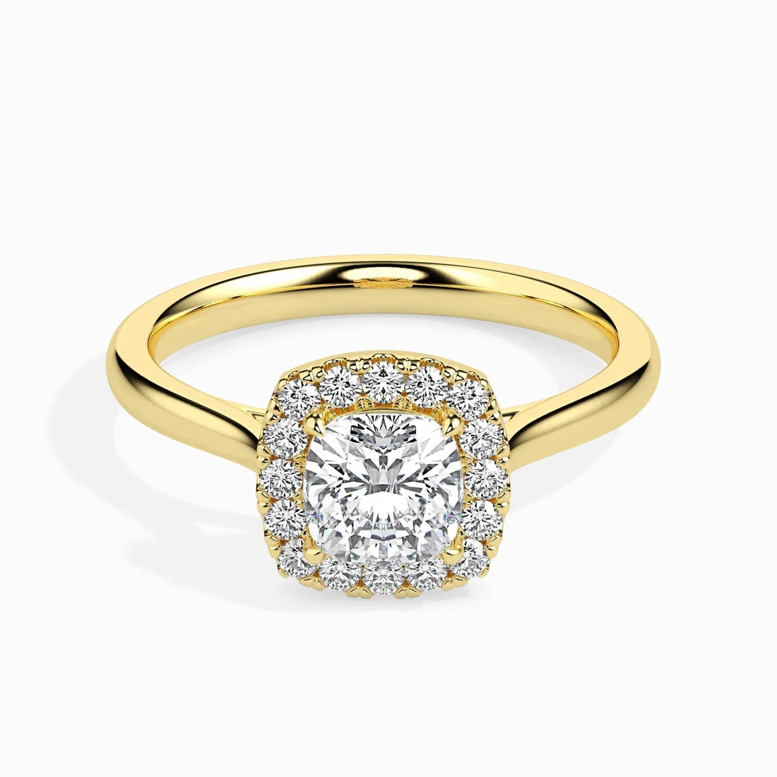 50 Pointer Cushion Halo Lab Diamond Vapor Ring