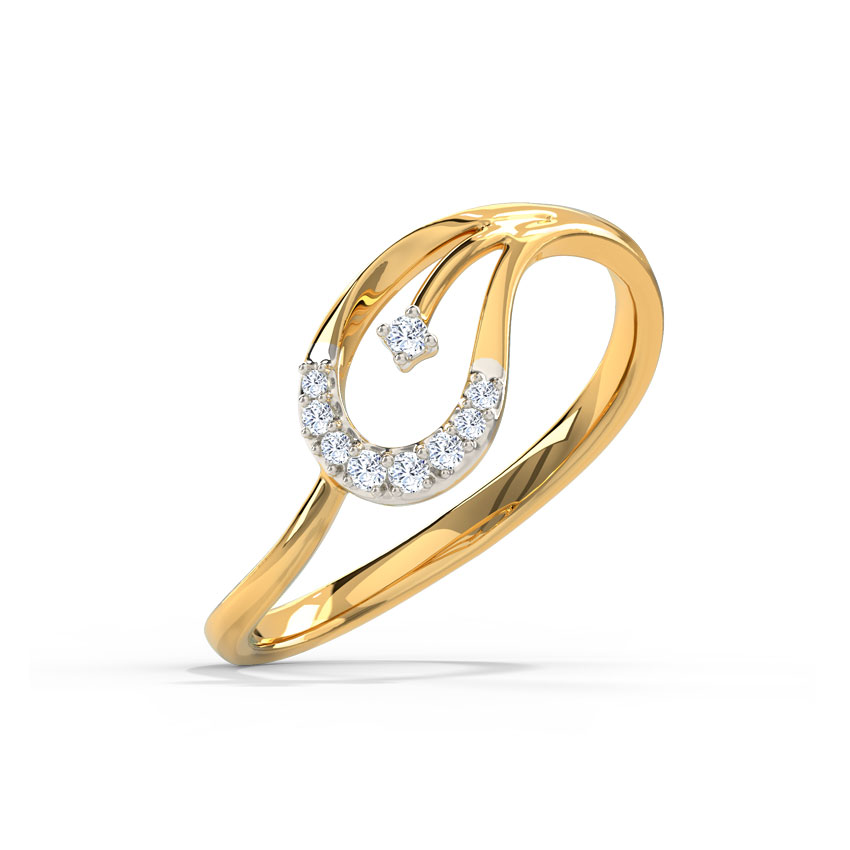 Sleek Paisley Diamond Ring