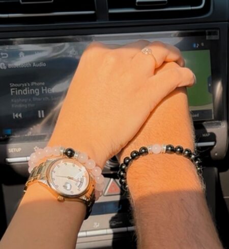 Soul Bond Couple Bracelet (Rose Quartz & Black Tourmaline)