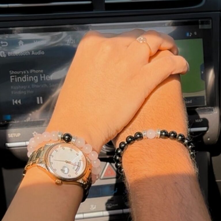 Soul Bond Couple Bracelet (Rose Quartz & Black Tourmaline)